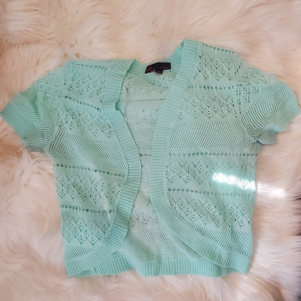 Turquoise Croquet Cardigan